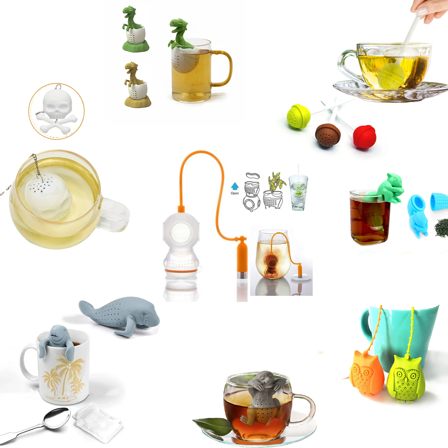 Loose Leaf Tea Infuser - Tea Infuser Silicone Tea Strainer Black