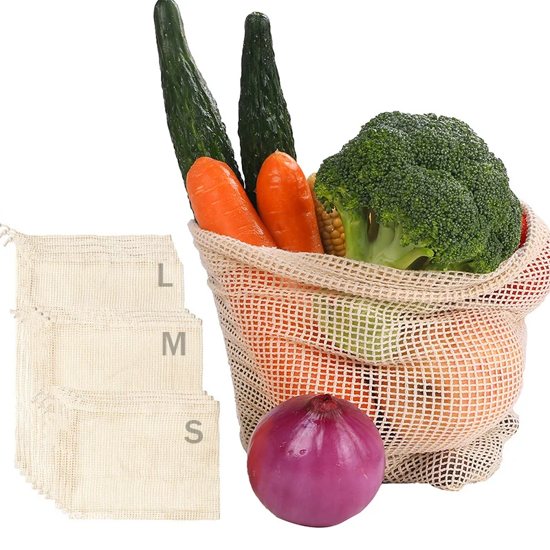 Reusable Produce Bag - Cotton Mesh Vegetable Bags Produce Bag