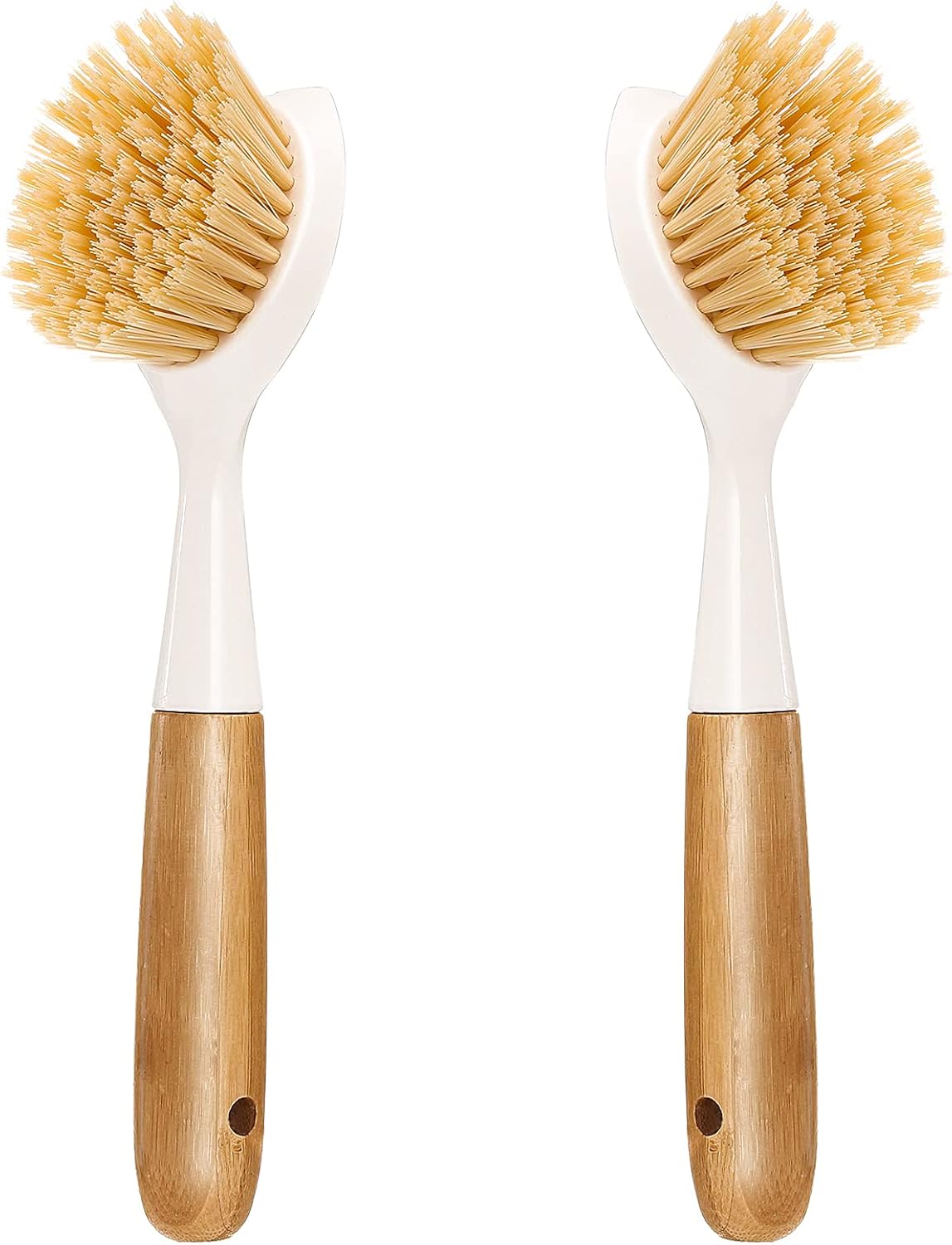 Dish Brush Bamboo - 2 Pack Kitchen Dish Brush with