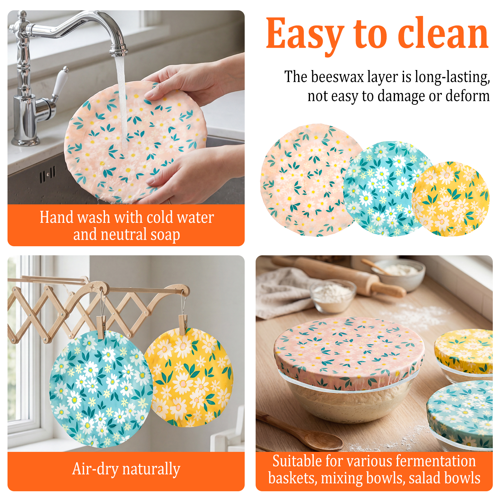 3Pcs Beeswax Bowl Cover Reusab – обзор и цена Beeswax Food Cover
