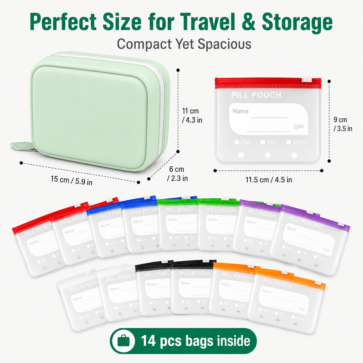 Travel Pill Organizer with 14  – обзор и цена Reusable Produce Bag
