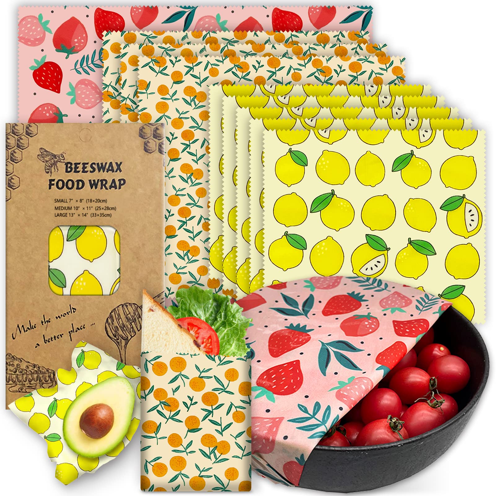 3PC/SET Beeswax Food Wraps Reu – обзор и цена Beeswax Food Cover
