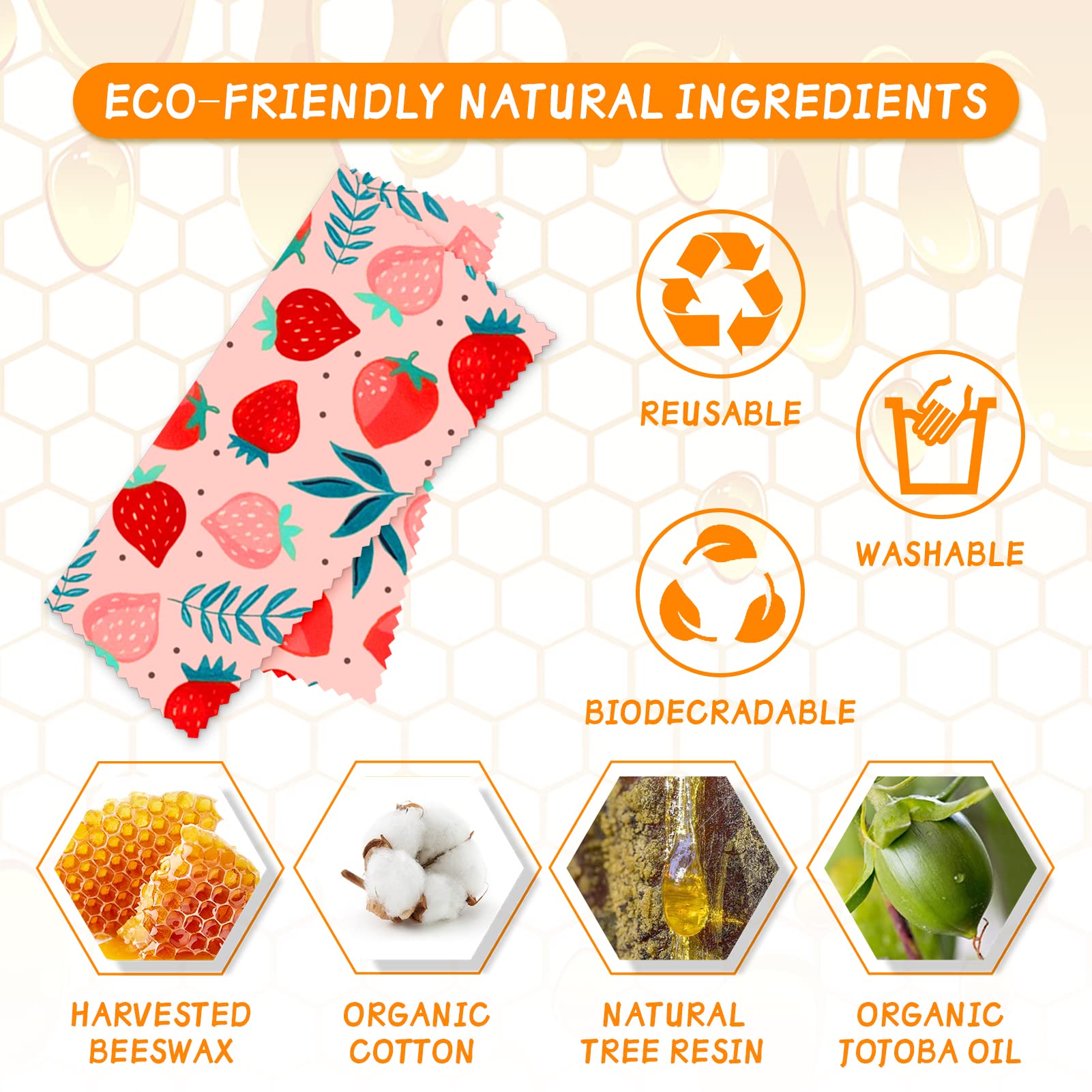 3PC/SET Beeswax Food Wraps Reu – обзор и цена Beeswax Food Cover