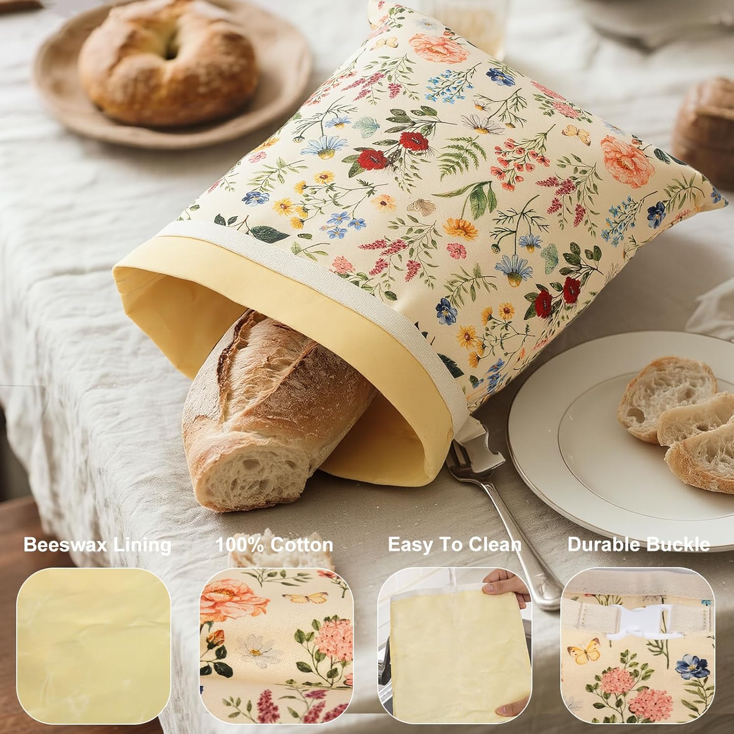 Reusable Beeswax Bread Bags fo – обзор и цена Beeswax Food Cover