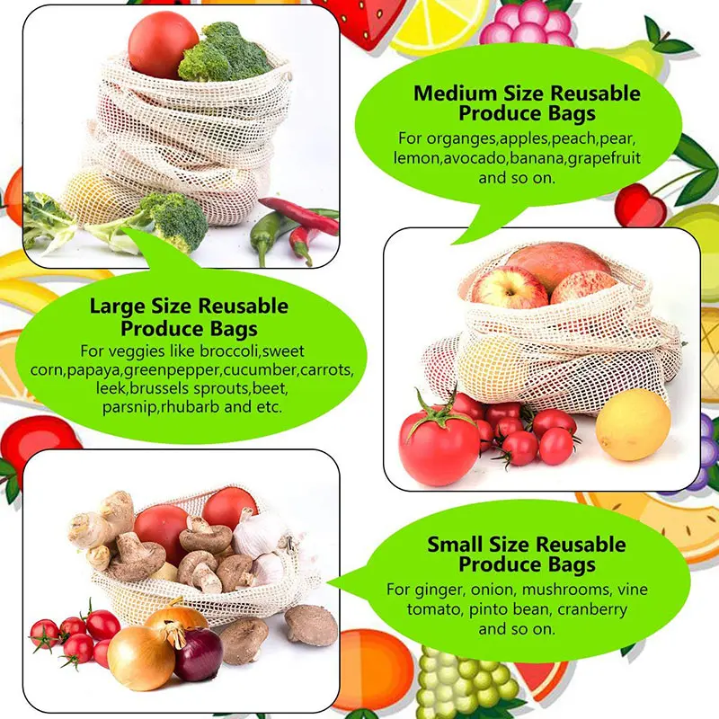 3 6 10pcs Reusable Produce Bag – обзор и цена Reusable Produce Bag