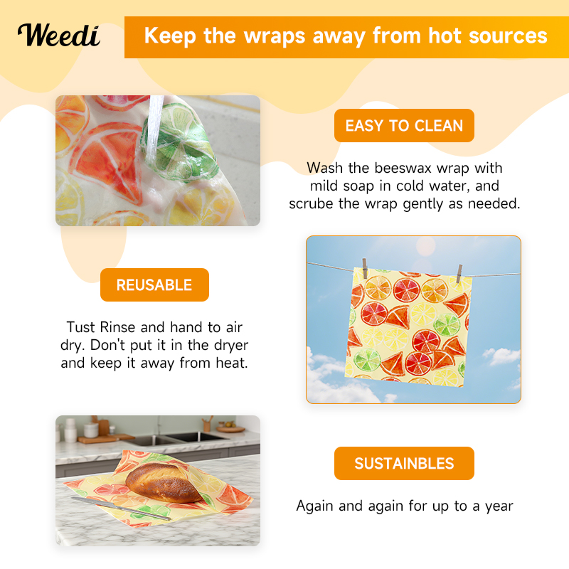 WEEDI 6PCS Plastic-Free Reusab – обзор и цена Beeswax Food Cover