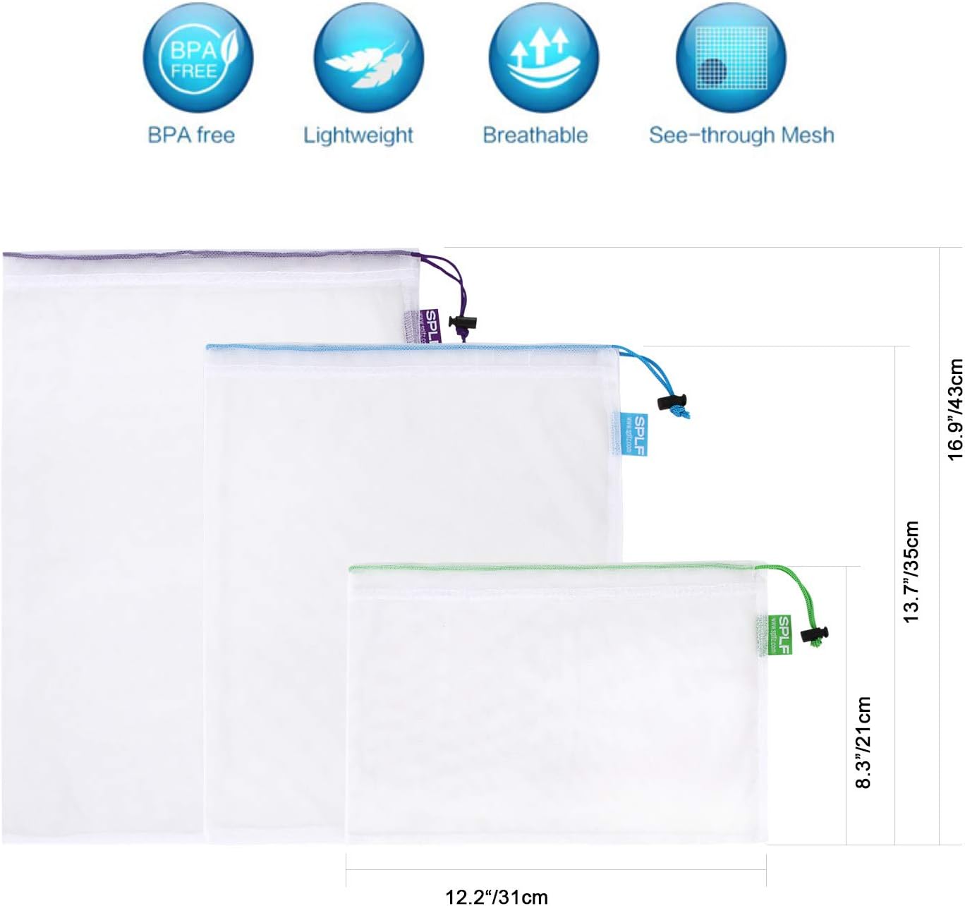 12 Pcs Reusable Mesh Produce B – обзор и цена Reusable Produce Bag
