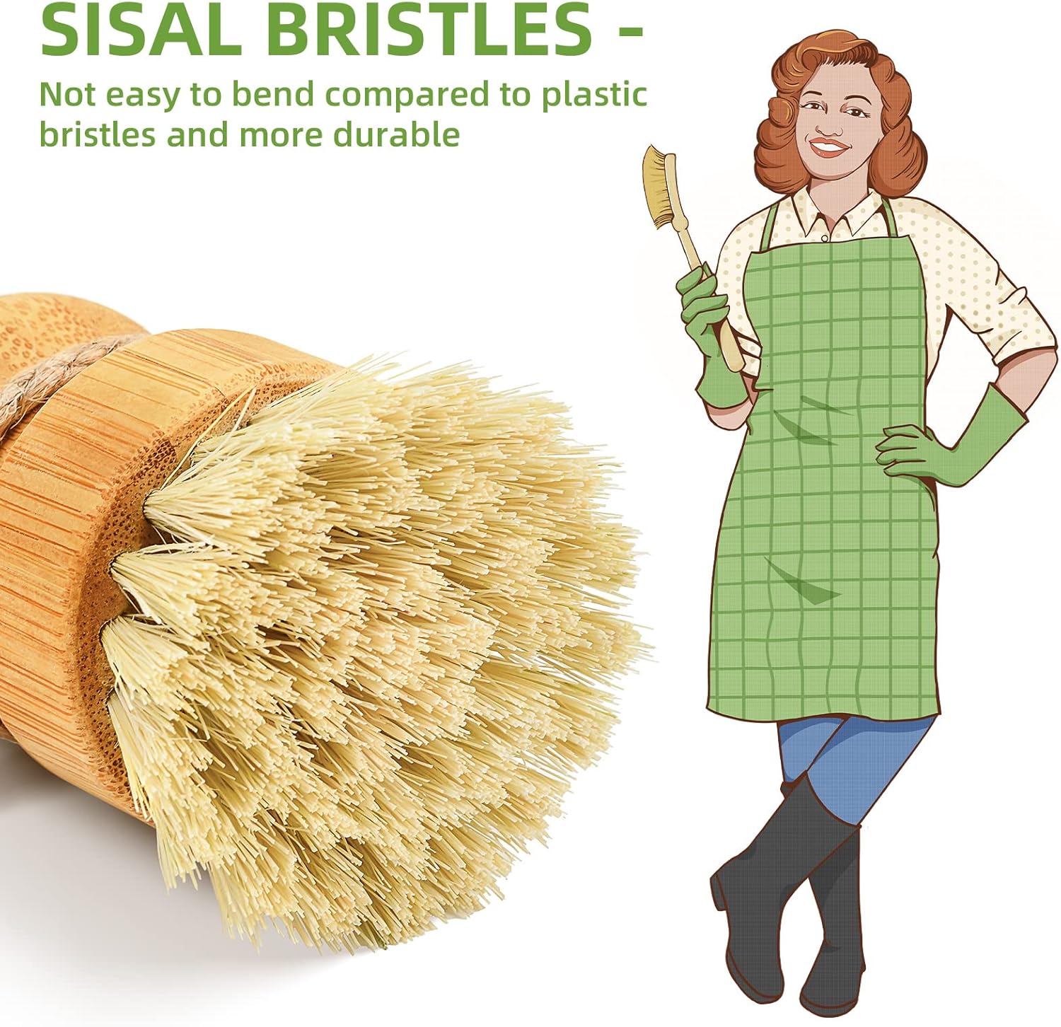 Bamboo Dish Scrub Brushes Set  – обзор и цена Dish Brush Bamboo