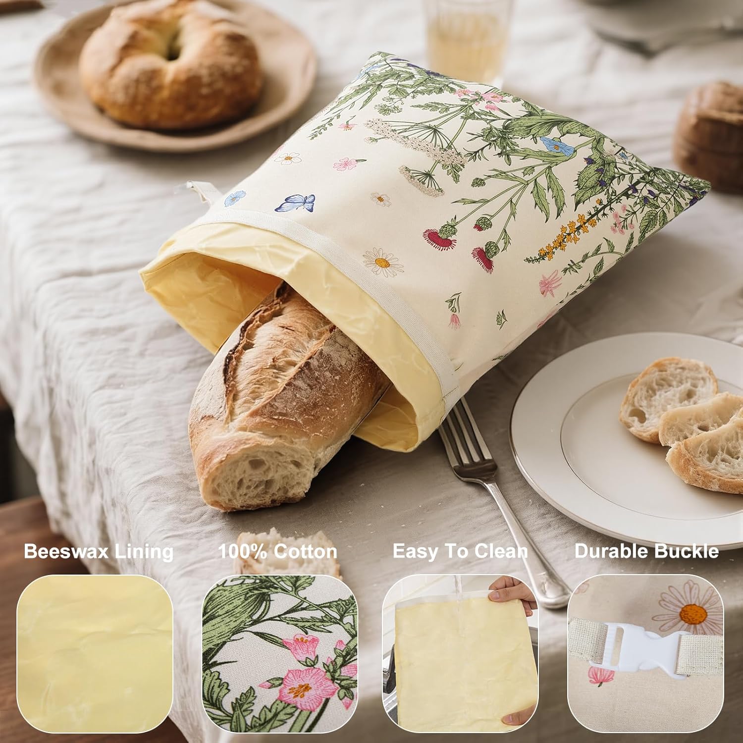 Reusable Beeswax Bread Bags fo – обзор и цена Beeswax Food Cover